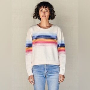 Sundry Cream Gradient Stripes Sweater Size 3 large
